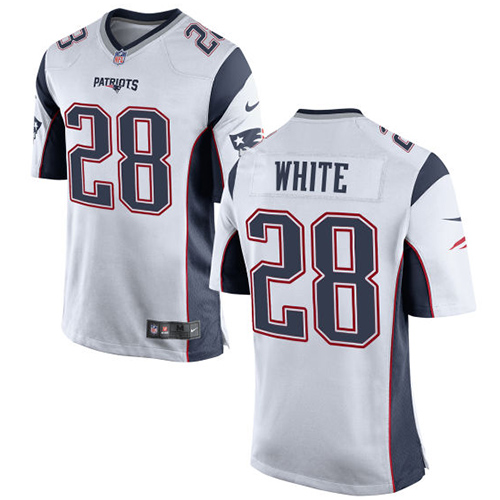Nike Patriots #28 James White White Youth Stitched NFL New Elite Jersey